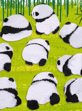 中国特色可爱大熊猫刺绣胸针男孩女孩胸花别针服装饰品配饰320