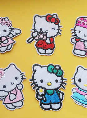 卡通hellKitty猫凯蒂猫刺绣胸针女孩最爱胸花别针服装饰品配饰