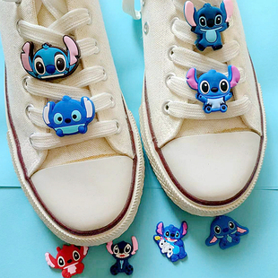 球鞋 白板鞋 花鞋 包邮 上配件 扣鞋 史迪仔卡通运动鞋 带鞋 10个 鞋