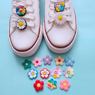 带鞋 饰配件 小雏菊太阳花运动鞋 上装 花鞋 扣鞋 鞋 白板鞋 球鞋 包邮 10个