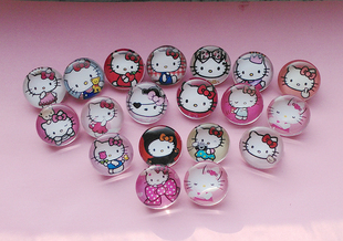 十个 猫别针水晶玻璃胸章徽章时光宝石胸针胸花 包邮 HelloKitty