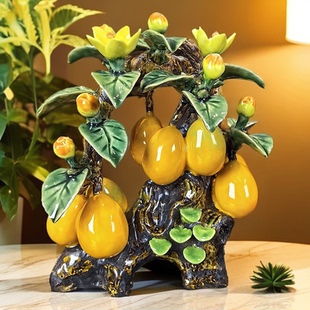 大吉大利家业兴旺金桔石湾公仔陶瓷摆件入户玄关客厅开业乔迁送礼