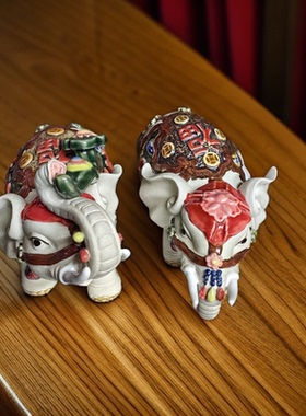 精品福象石湾公仔陶瓷工艺品摆件艺术象新中式客厅装饰品送礼佳品