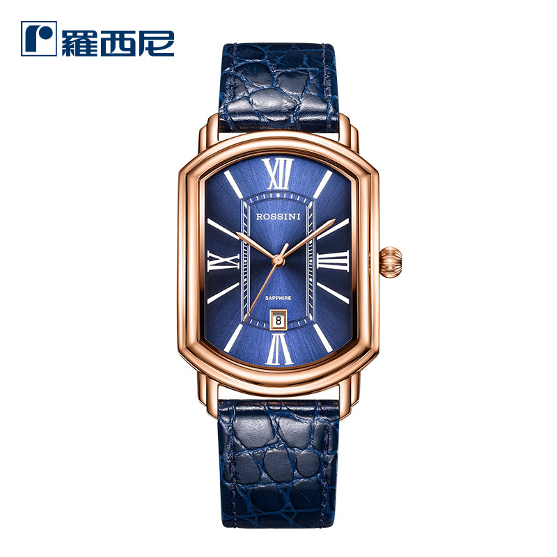 罗西尼2018新款正品男士手表时尚潮流皮带方形男表防水腕表3401