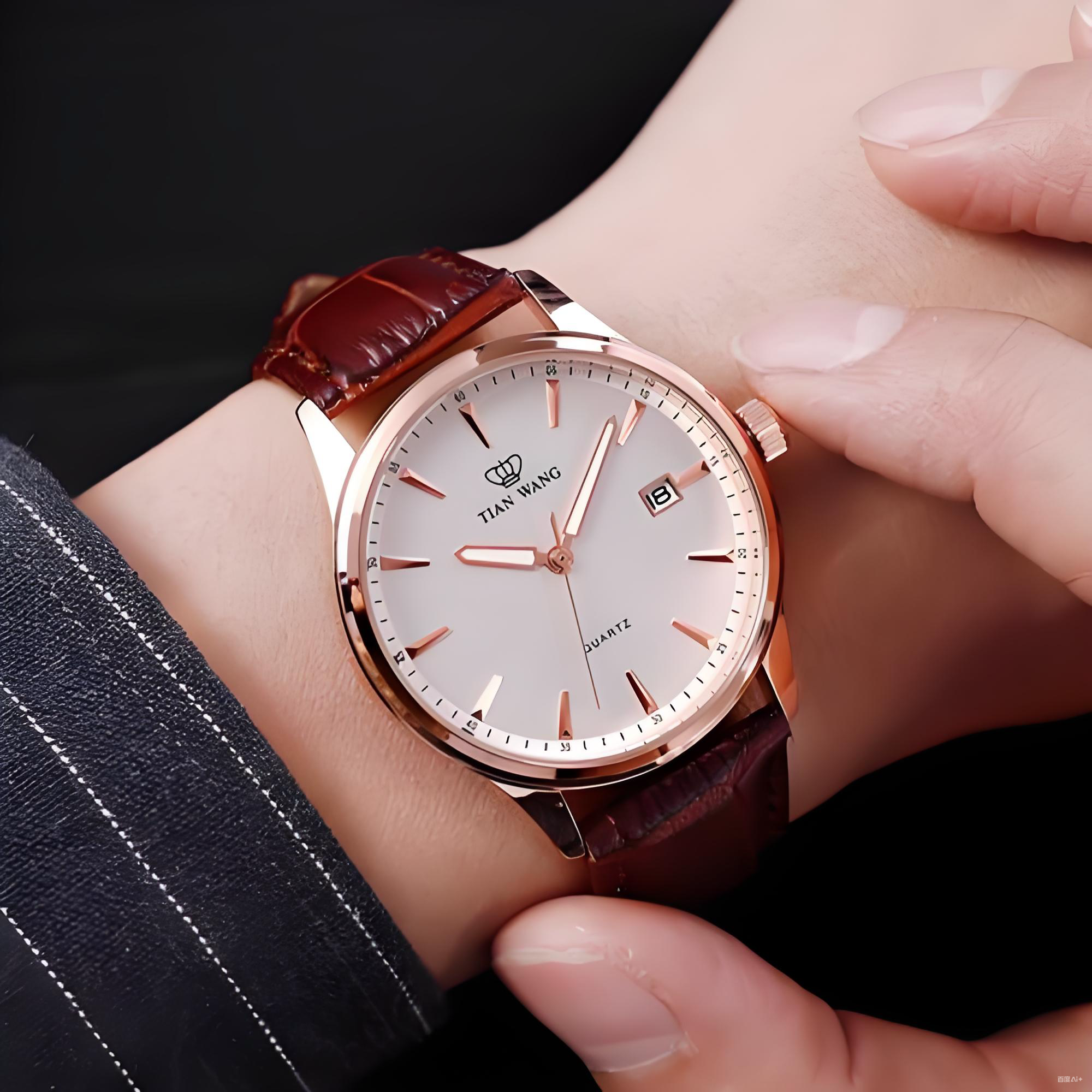 原装天王石英手表GS3777情侣潮流腕表防水男士皮带沧海系列简约