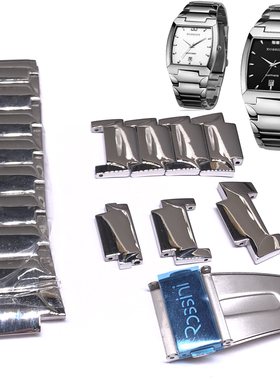 罗西尼表原装配件1327原厂精钢表带节整条表带表扣不锈钢实心钢带