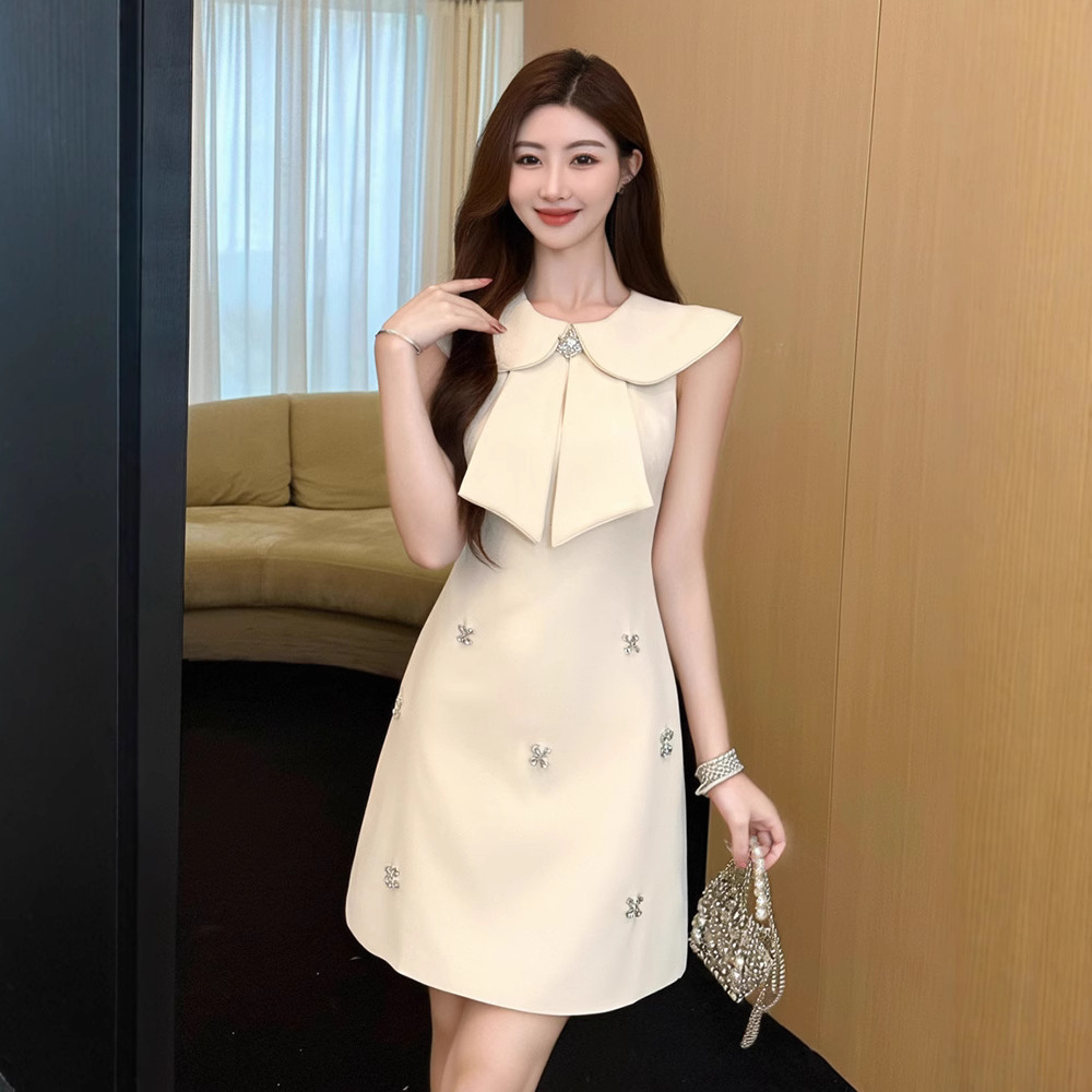 甜美奶乖少女感无袖短款连衣裙夏