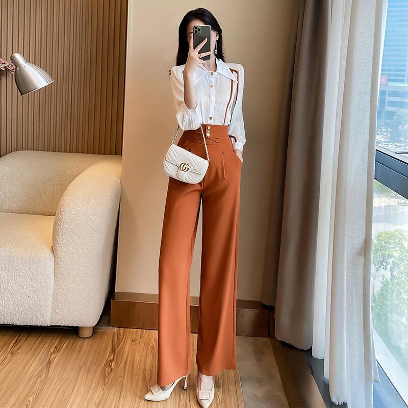 2026新款气质名媛春装女职业套装OL时尚衬衣裤子显瘦时尚两件套潮
