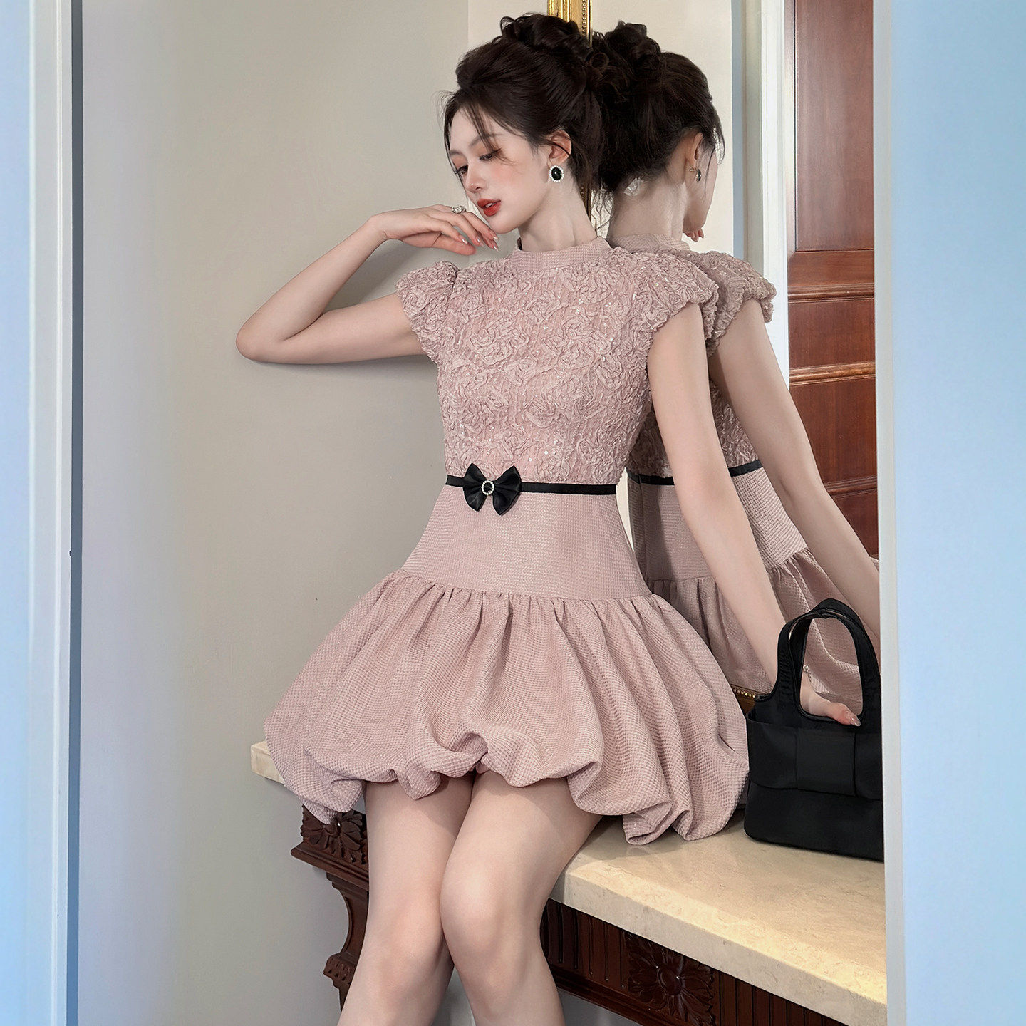 2026法式浪漫小个子显高蓬蓬连衣裙收腰公主礼服裙女装时尚战袍裙