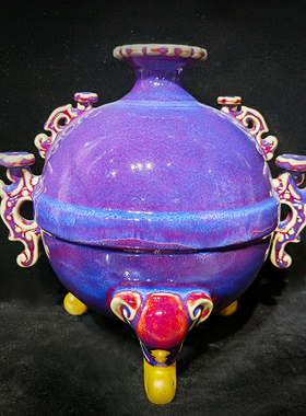 桌面客厅钧瓷祝福中式