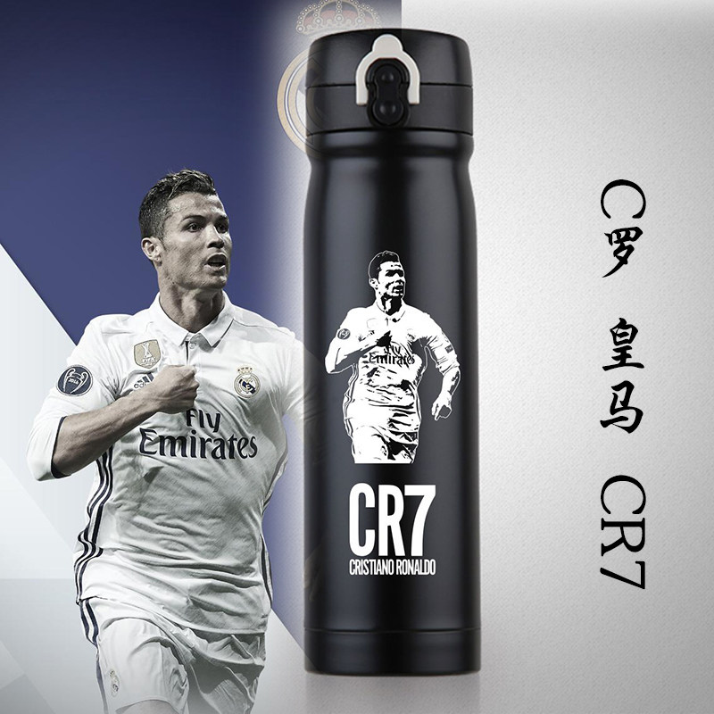 C罗新款保温杯真空不锈钢304水杯子创意C朗纪念品小小罗保温壶CR7