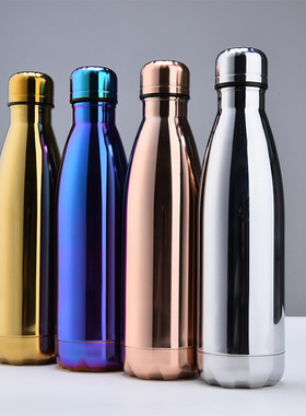 棒球杯双层真空304不锈钢水壶礼品水杯定制新款电镀可乐瓶 保温杯