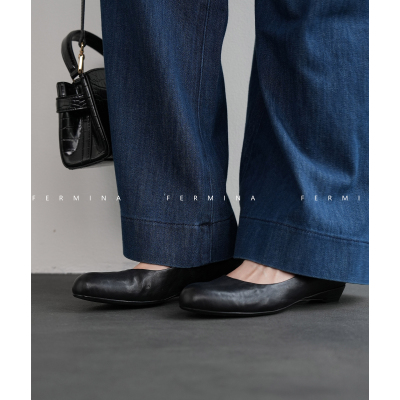 Fermina圆头浅口低跟通勤女单鞋