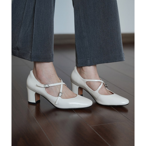 Fermina玛丽珍粗跟高跟单鞋