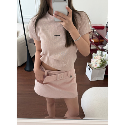 Scout 超好版型 展露马甲线中低腰细丝绒透气百搭短裤裙女夏季