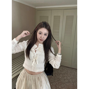 琉光半裙甜美气质套装 Scout 上衣 蕾丝雪纺衬衫 女秋 JUE美山茶花