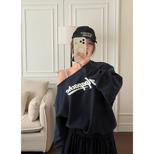 Scout随性满分 斜肩卫衣女夏 sporty休闲运动感时髦girl宽松版