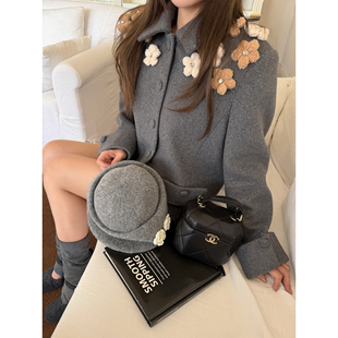 半裙两件套 90羊毛手工钻绒花千金感羊毛外套女冬 Scout 梦回巴黎