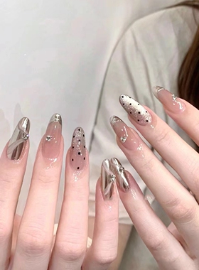 穿戴甲纯手工穿戴甲紫色灯泡猫眼布契拉魔镜贴片美甲24新款女JY