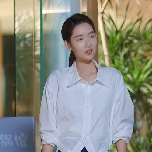 长袖纯棉白色衬衫小众