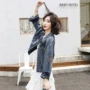 Xu hướng thời trang áo sơ mi denim 2019 mùa thu mới của phụ nữ phiên bản Hàn Quốc với kiểu dáng áo ngắn liền thân ngắn thon gọn. - Áo khoác ngắn áo cardigan nữ