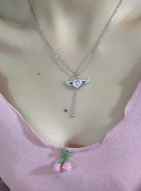 丘比特爱心锆石项链女