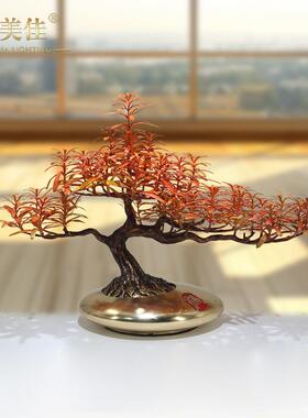 亿美佳 福字罗汉松盆景罗汉松 风水摆件家居饰品送礼全铜摆件