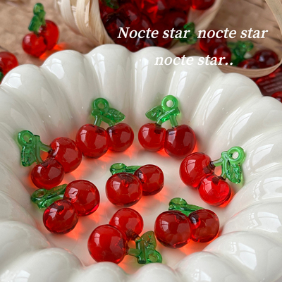 20mm亚克力透色红樱桃吊坠 手工diy串珠饰品配件手机链散珠材料