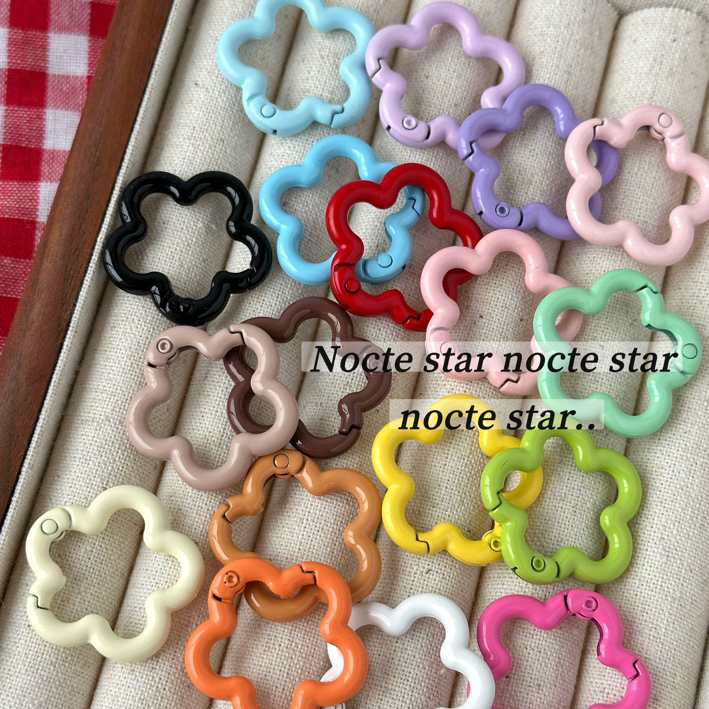 千汇/彩色亮面金属花朵弹簧扣 diy手工串珠手机链配饰材料配件