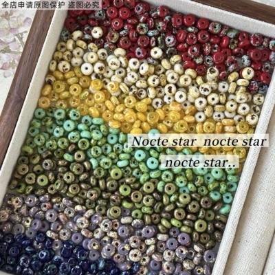 6mm毕加索本色算盘珠 diy手工串珠手链项链手机链配饰散珠材料