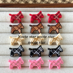 亚克力英伦格子小马烤漆直孔珠 diy手工串珠手链项链饰品配件材料