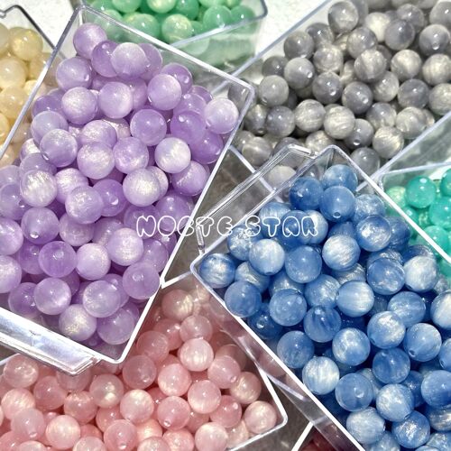 10颗/10mm糖果鎏金树脂珠子圆珠串珠散珠手工diy饰品手串手链配件