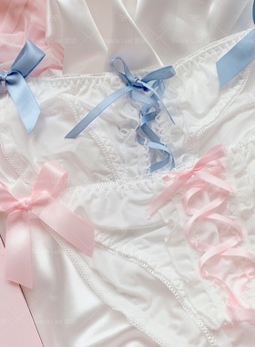 甜欲：小情小趣* 宫廷风性感交叉丝带蝴蝶结开档少女牛奶丝内裤