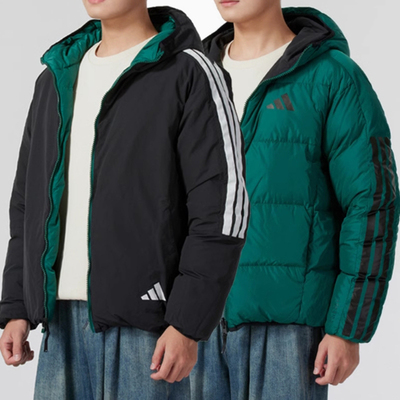 正品Adidas阿迪达斯短款羽绒服男24冬新款两面穿外套JM4624 4622