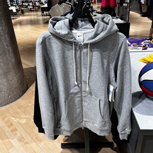 正品NIKE耐克经典LOGO连帽百搭男运动休闲针织夹克外套FZ0223-063