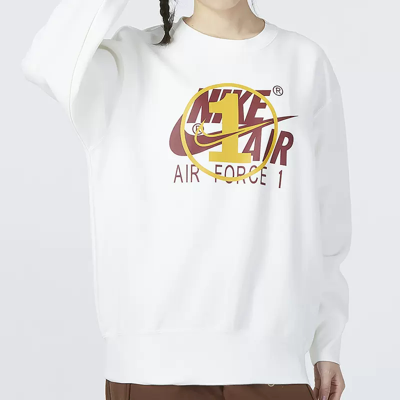 正品Nike/耐克上衣冬季女子冬季运动印花圆领保暖卫衣 FB7651-133