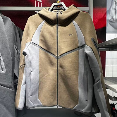 NIKE耐克男26春新款连帽宽松拼接撞色休闲运动夹克外套IF1326-212