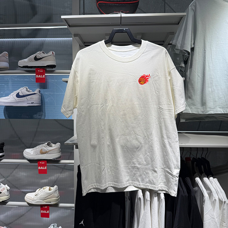 Nike耐克男短袖夏季宽松休闲篮球印花圆领运动半袖T恤FZ8082-133