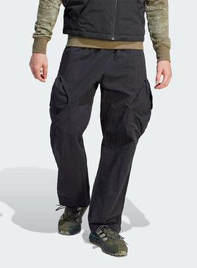 正品Adidas/阿迪达斯三叶草运动休闲时尚工装风宽松运动裤IJ0719