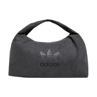 adidasOriginals经典牛仔风棉质单肩运动包云朵包黑色IX7694