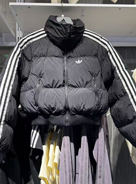 Adidas阿迪达斯三叶草25秋冬新款女子运动休闲保暖棉服外套JX2970