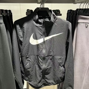 NIKE耐克女子25秋冬新款 010 拼接大勾运动休闲宽松立领夹克HV2648
