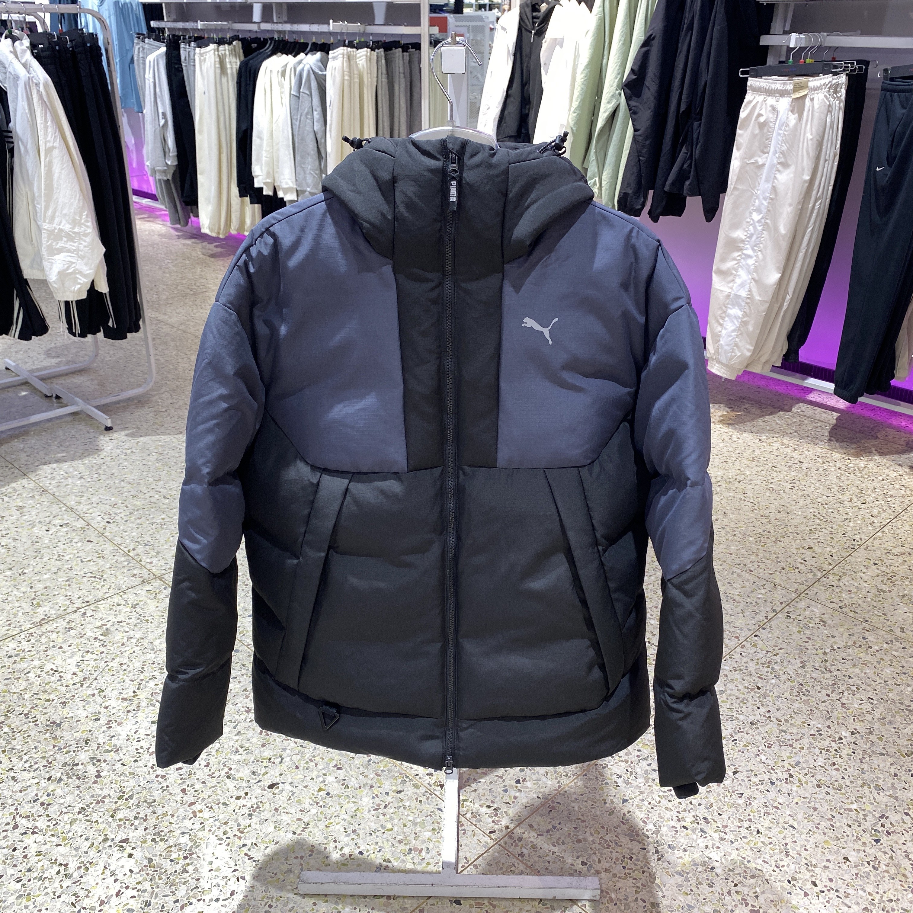 彪马羽绒服外套男子2024冬新款户外加厚羽绒连帽夹克629739-01-66