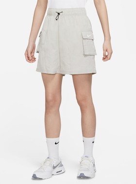 Nike耐克短裤女裤2023秋季新款工装高腰梭织机能中裤DM6248-012