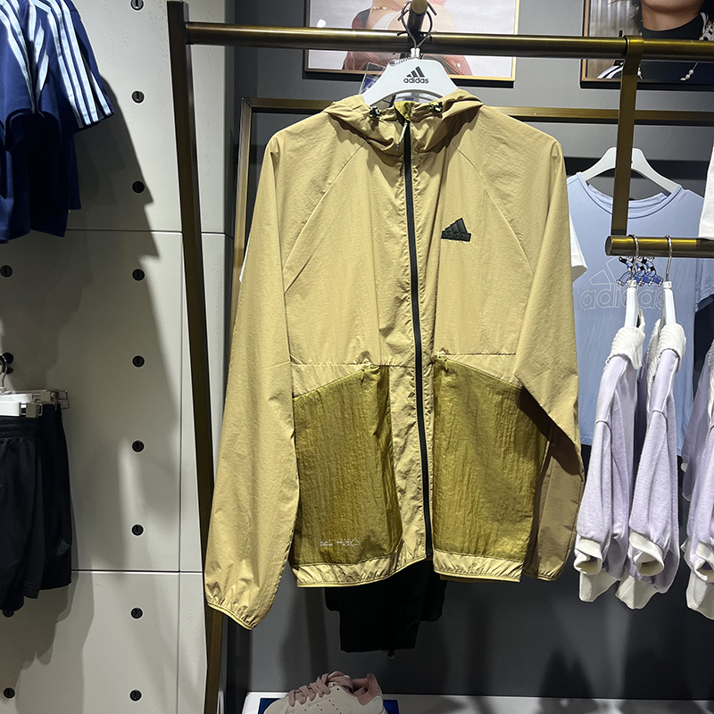 正品Adidas/阿迪达斯男子夏季新款连帽运动休闲防晒衣外套JI8659