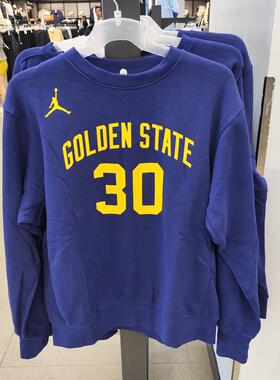 正品Nike/耐克紫色金州勇士库里30号加绒圆领运动卫衣DN9821-421