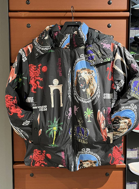 正品NIKE/耐克男子运动休闲詹姆斯印花保暖羽绒服外套FB6975-010