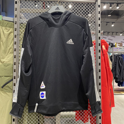 Adidas阿迪达斯春季男子圆领训练连帽运动休闲套头衫卫衣 GK6996