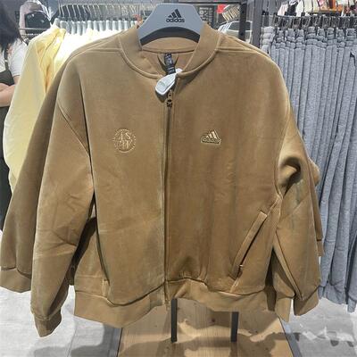 Adidas阿迪达斯外套女秋季棒球服运动休闲立领加绒保暖夹克JJ3546