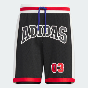 五分裤 正品 JD6398 男女复古速干篮球短裤 新款 Adidas 阿迪达斯夏季